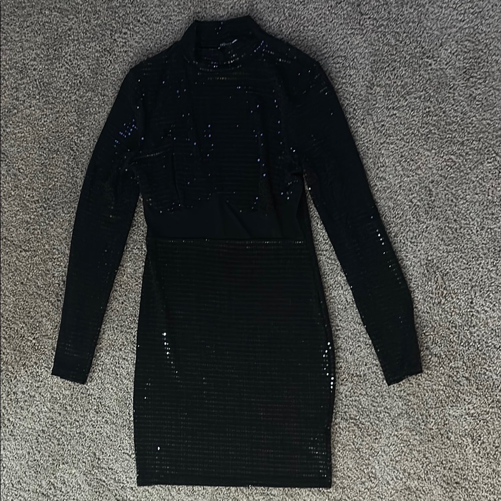 Fashion Nova Black Sequin Dress